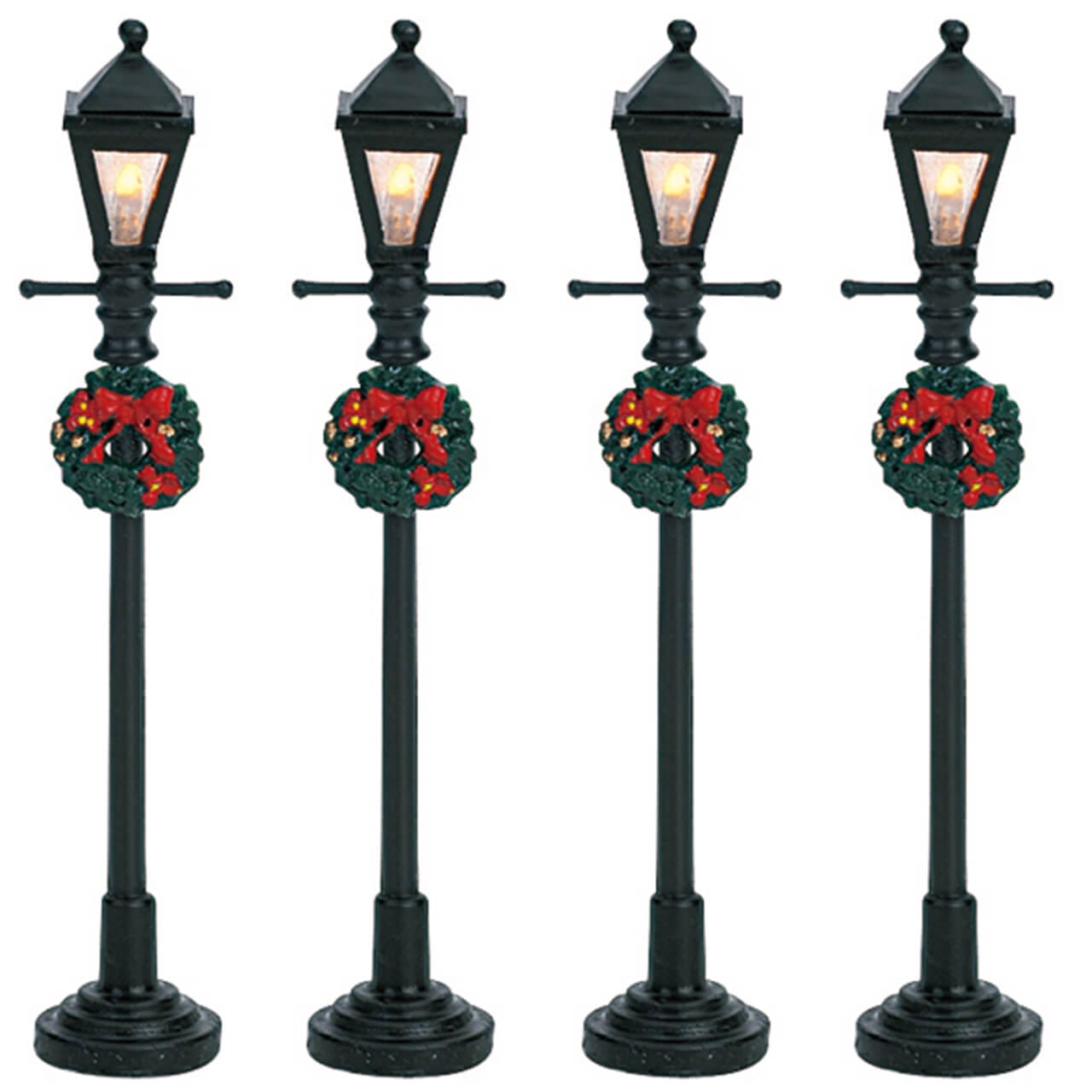lemax-gas-lantern-street-lamp-set-of-4-lot-de-4-lampadaires-lumineux image 1