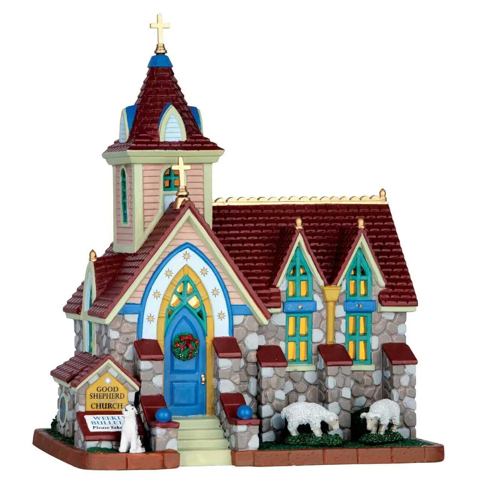 lemax-good-shepherd-church-glise-miniature-lumineuse-pour-village-de-no-l image 1