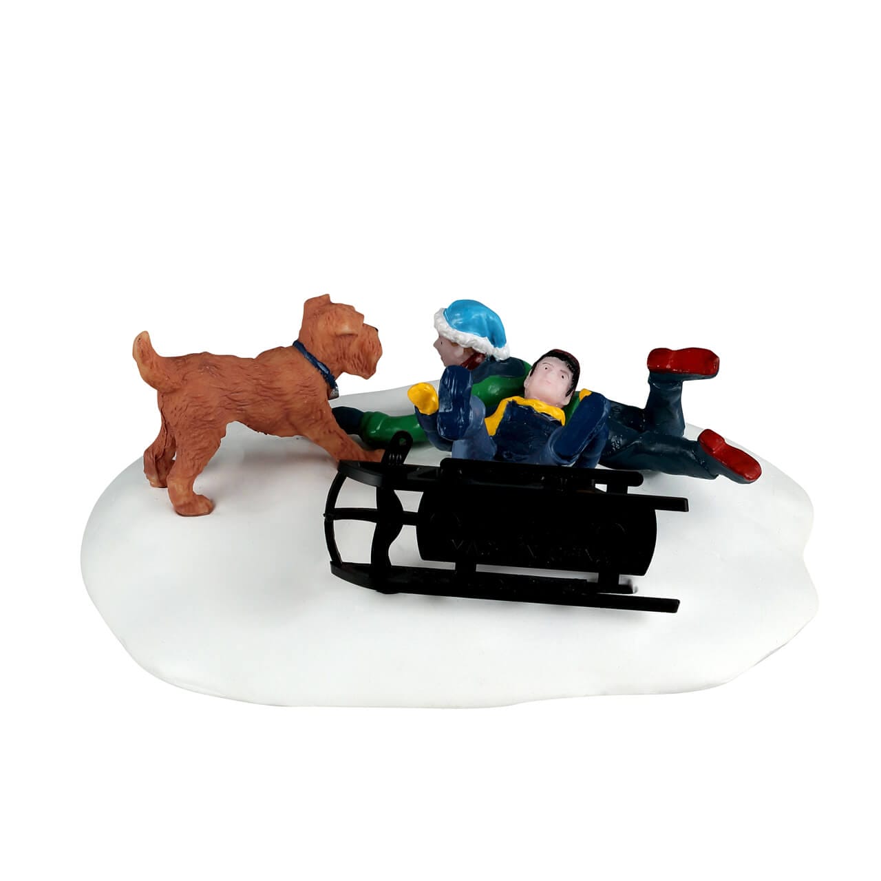 lemax-winter-wipeout-figurine-village-miniature-tra-neau-enfants-et-chien image 4