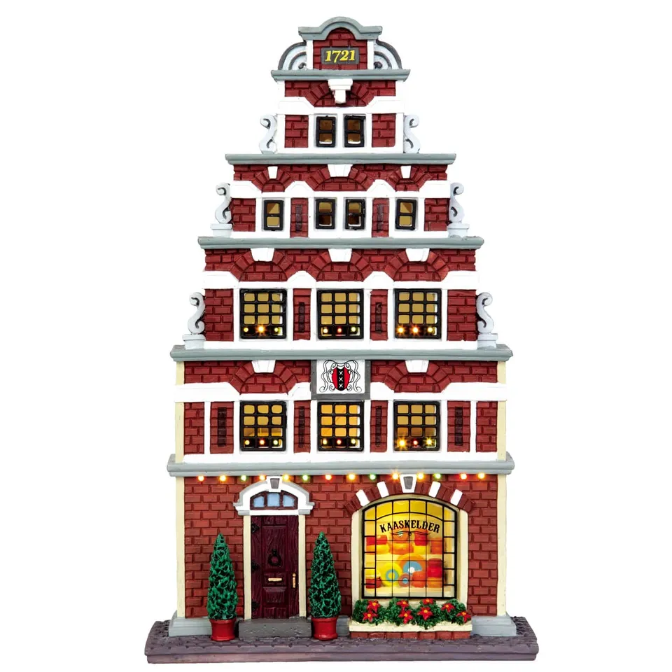 lemax-cheese-seller-figurine-miniature-marchand-de-fromages-lumineuse image 1