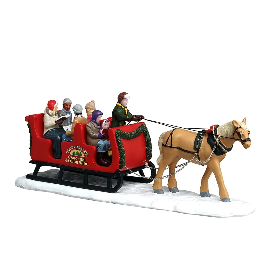 lemax-caroling-sleigh-ride-tra-neau-miniature-harvest-crossing image 1