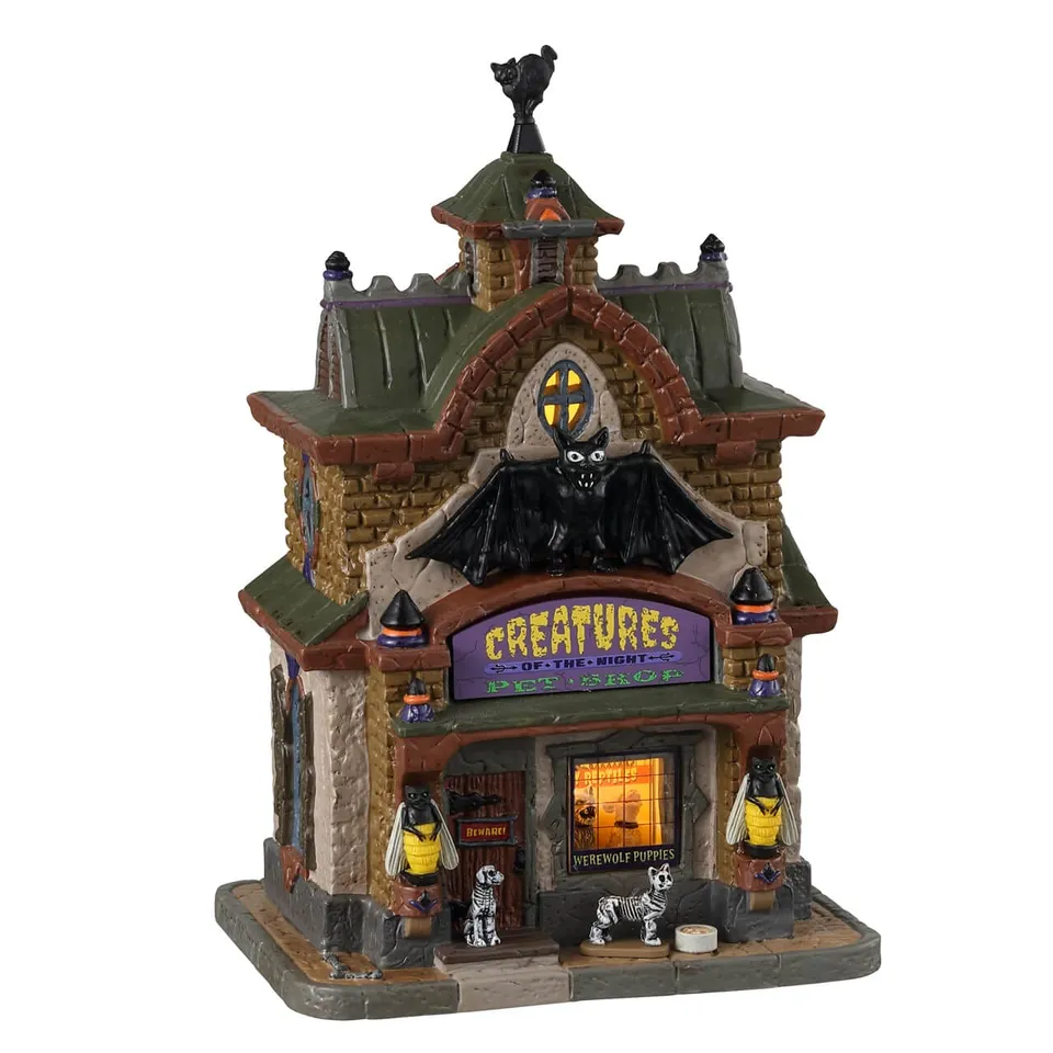 lemax-creatures-of-the-night-pet-shop-animalerie-spooky-town image 1