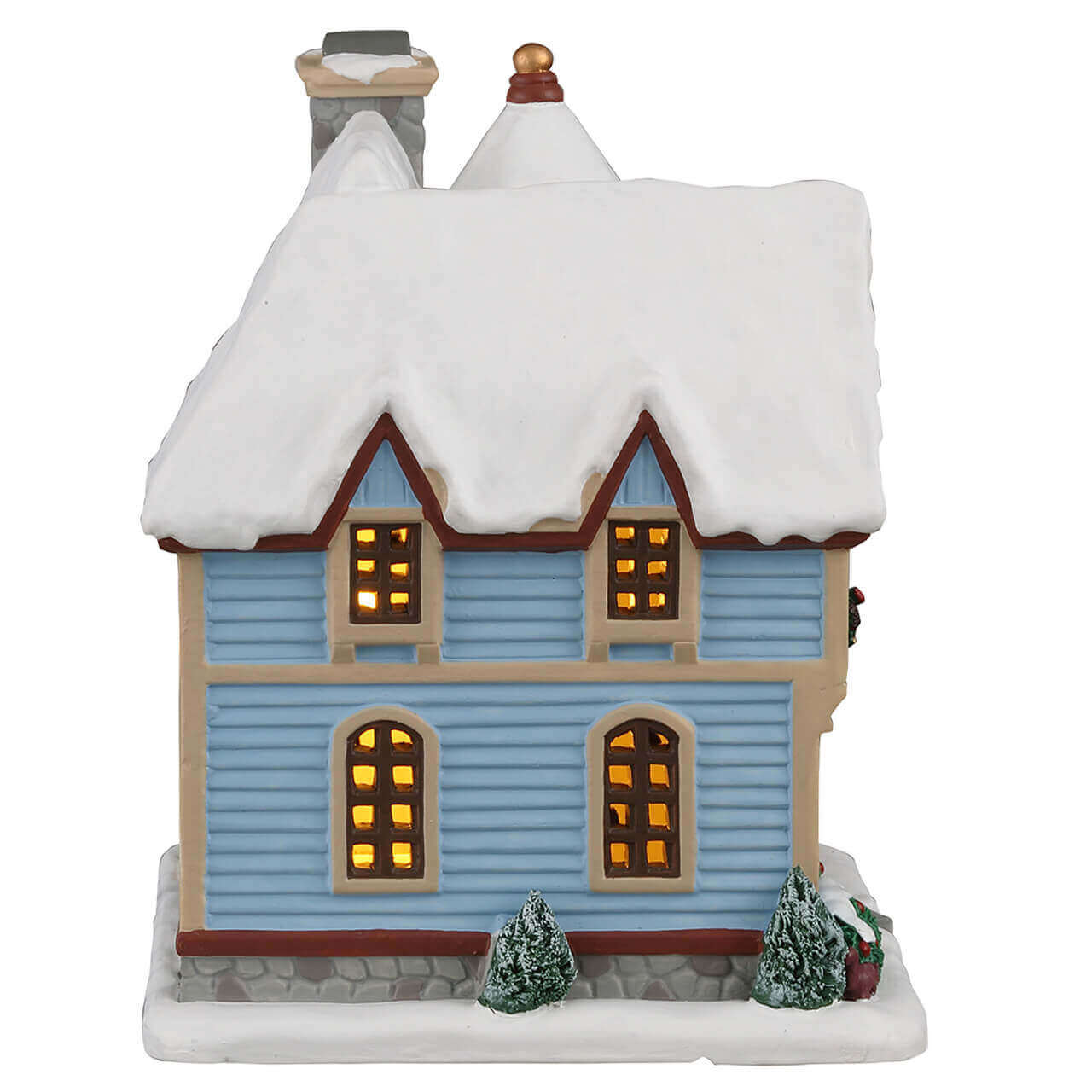 lemax-snow-day-at-the-wilson-s-house-maison-de-no-l-bleue-enneig-e-illumin-e image 2