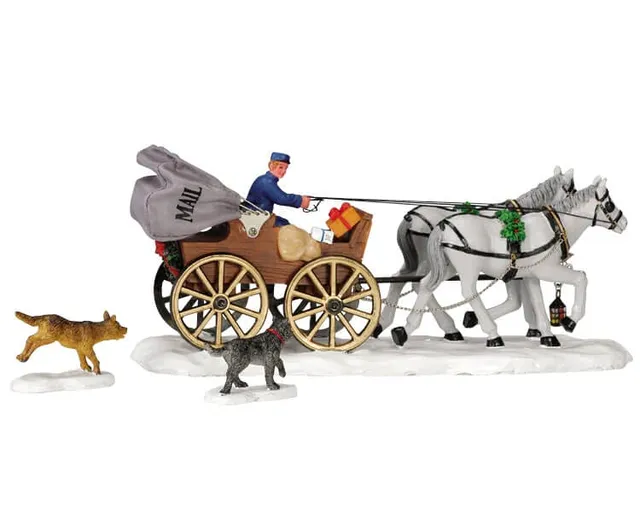 lemax-mail-carriage-figurine-cal-che-postale-village-miniature image 1