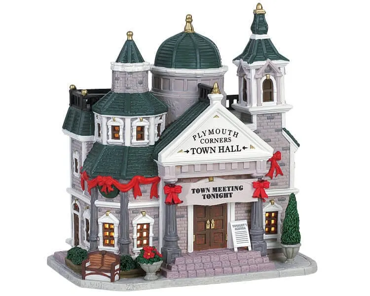 lemax-plymouth-corners-town-hall-mairie-miniature-general-products image 1