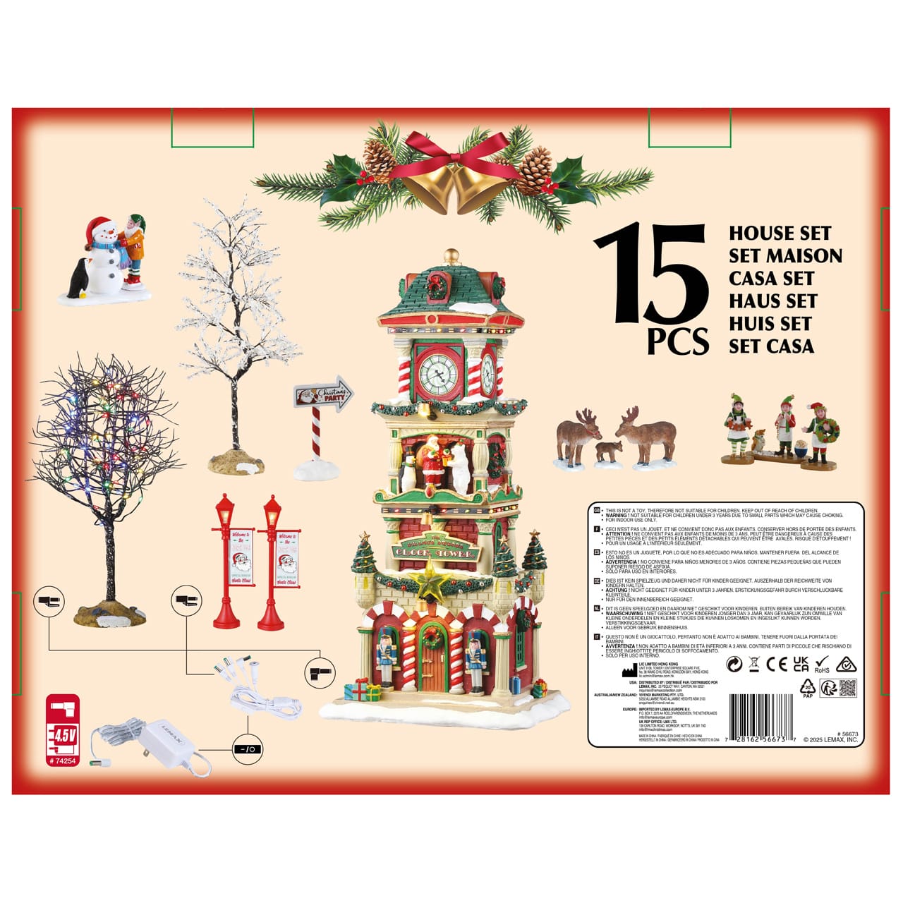 lemax-the-village-square-clock-tower-set-santa-s-wonderland image 3