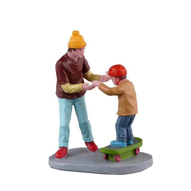 lemax-beginner-boarder-figurine-p-re-et-enfant-skateboard image 1