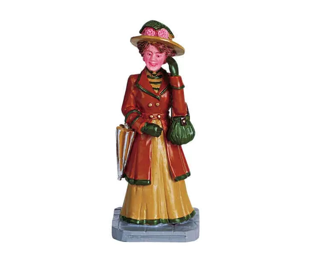 lemax-strolling-woman-figurine-femme-en-promenade-miniature image 1