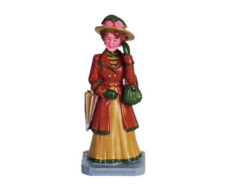 lemax-strolling-woman-figurine-femme-en-promenade-miniature image 1