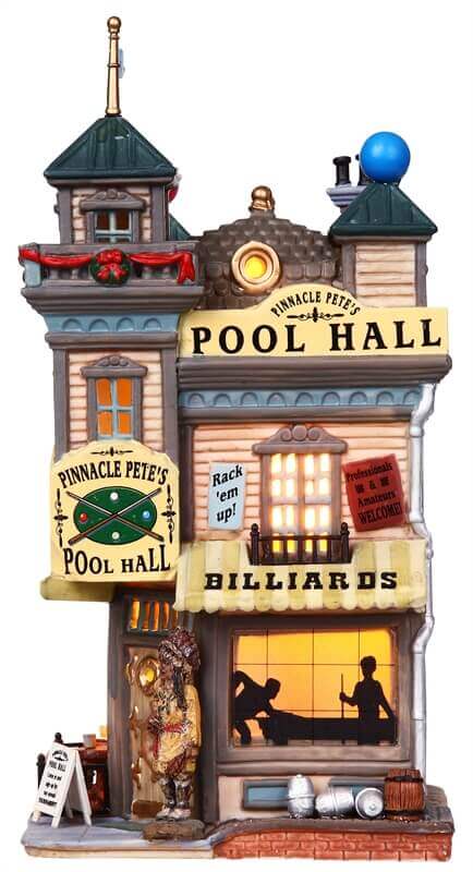 lemax-pinnacle-pete-s-pool-hall-miniature-de-collection-lumineuse image 2