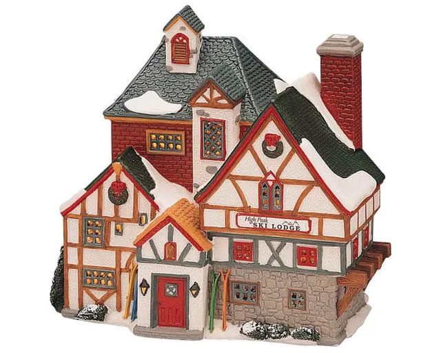 lemax-high-peaks-ski-lodge-miniature-chalet-de-ski-de-collection image 1