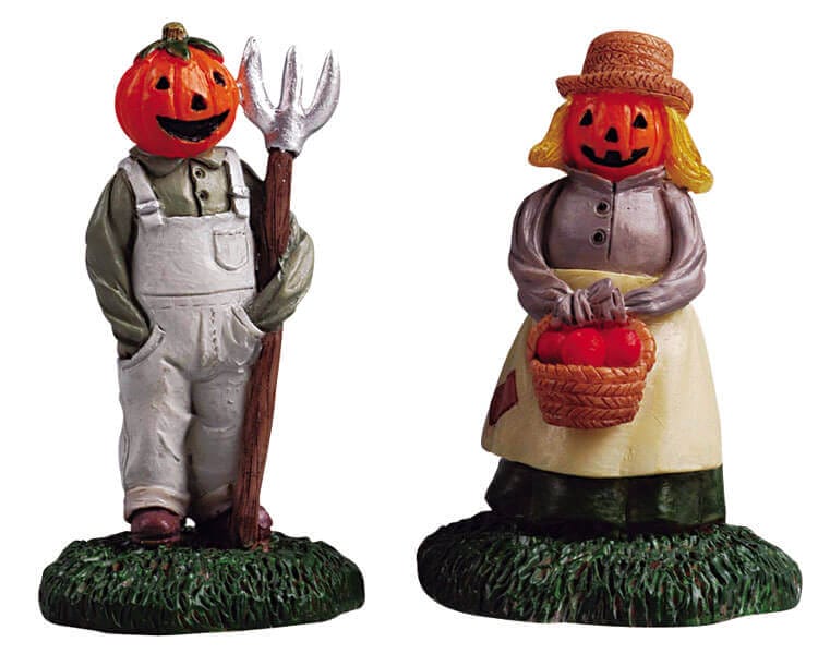 lemax-mr-mrs-pumpkin-figurines-miniatures-spooky-town image 1