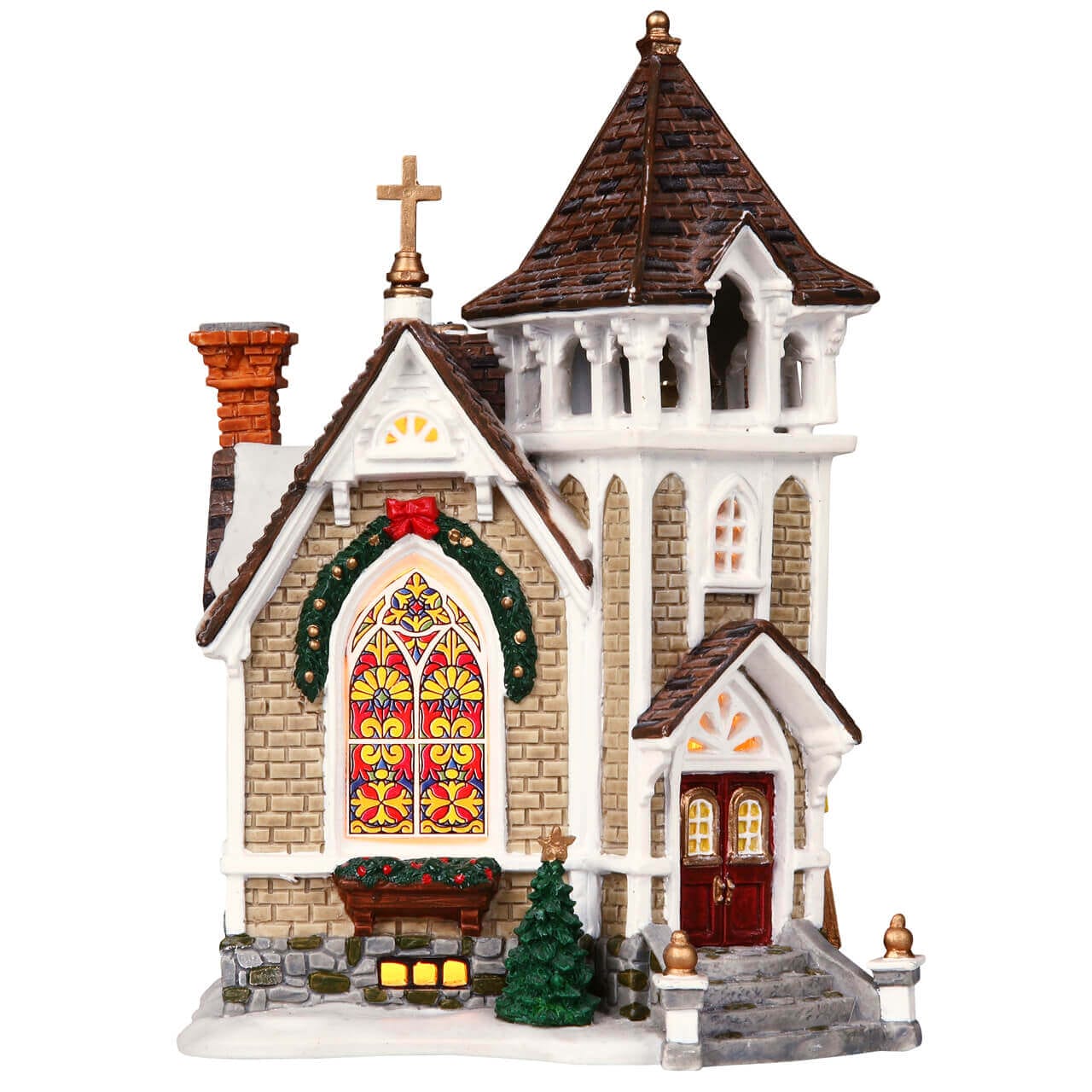 lemax-little-river-church-glise-harvest-crossing-pour-village-miniature image 3