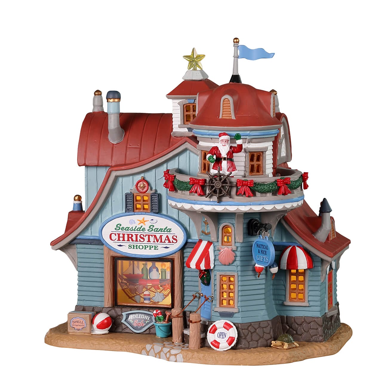 lemax-seaside-santa-christmas-shoppe-boutique-miniature-plymouth-corners image 1