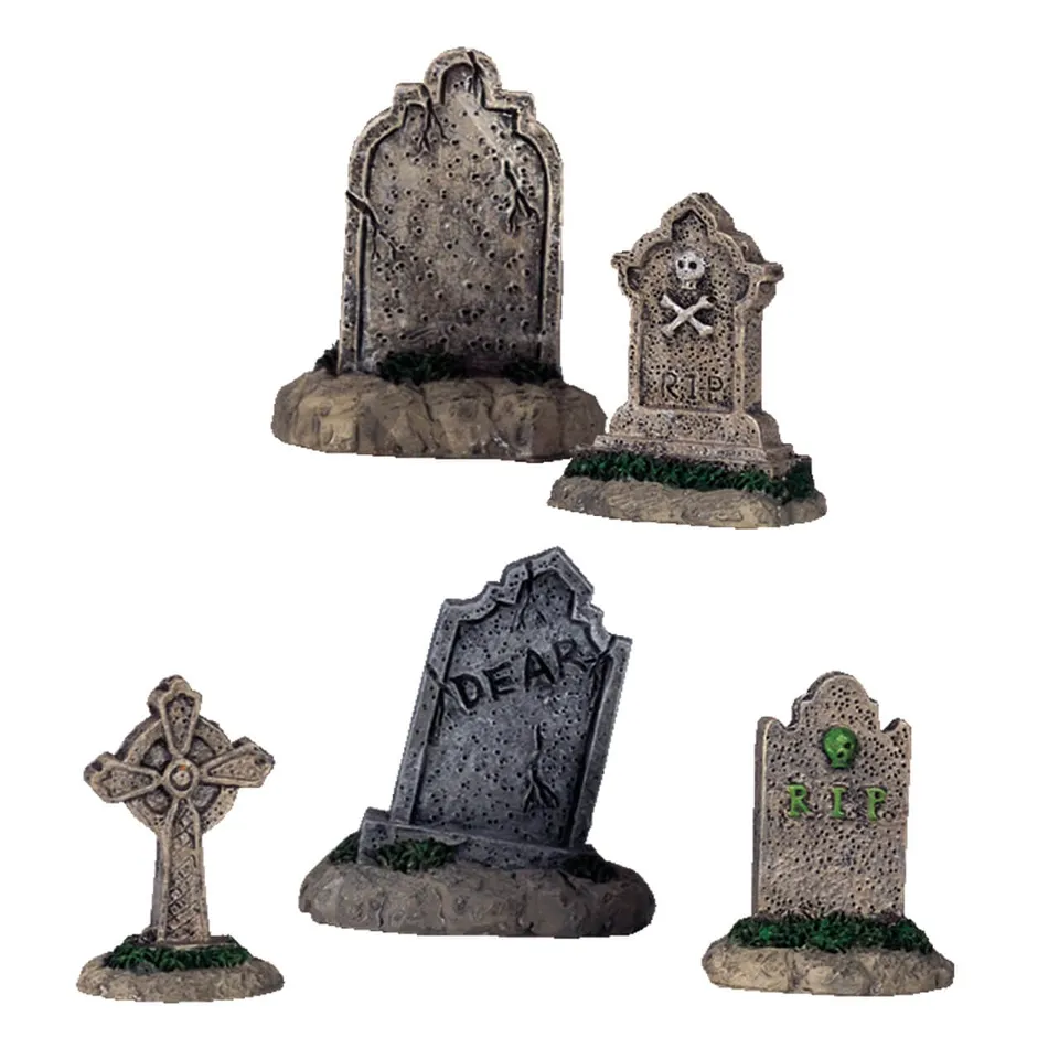 lemax-tombstones-lot-de-5-miniature-et-figurine-artisanale-de-collection image 1