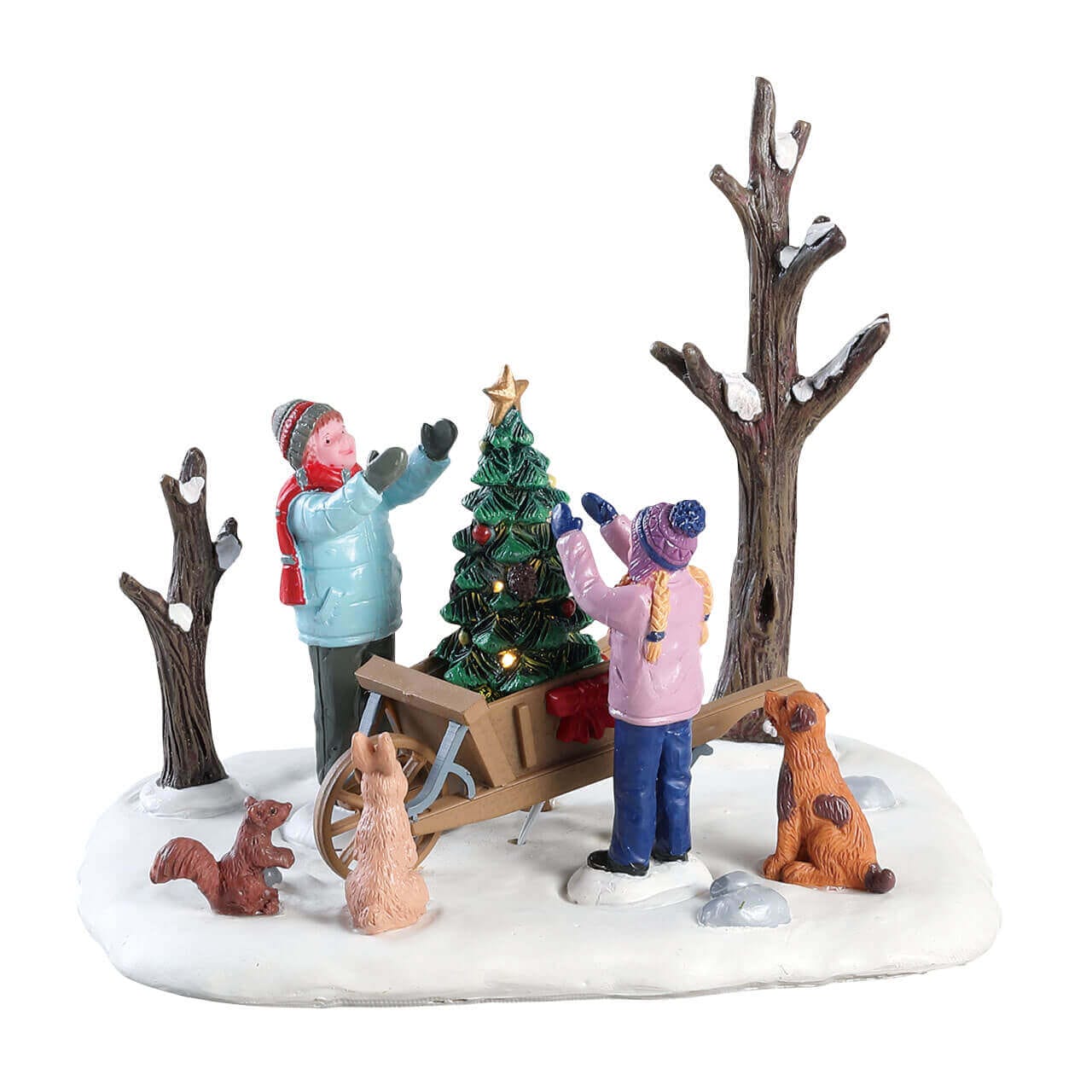 lemax-wheelbarrow-tree-figurine-miniature-brouette-et-sapin image 1