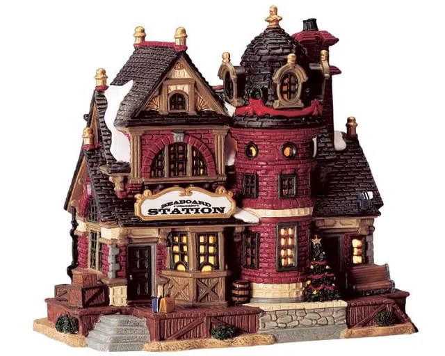 lemax-seaboard-train-station-b-timent-village-miniature image 1