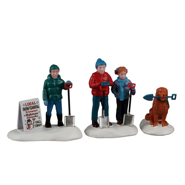 lemax-neighborhood-snow-shovelers-figurines-d-neigeurs-vail-village image 1