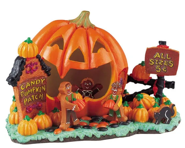 lemax-candy-pumpkin-patch-d-cor-miniature-champ-de-citrouilles-sugar-n-spice image 1