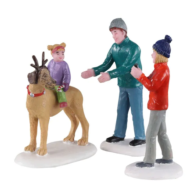 lemax-rover-plays-rudolph-figurine-miniature-enfant-et-chien-no-l image 1