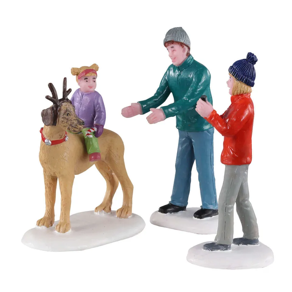 lemax-rover-plays-rudolph-figurine-miniature-enfant-et-chien-no-l image 1