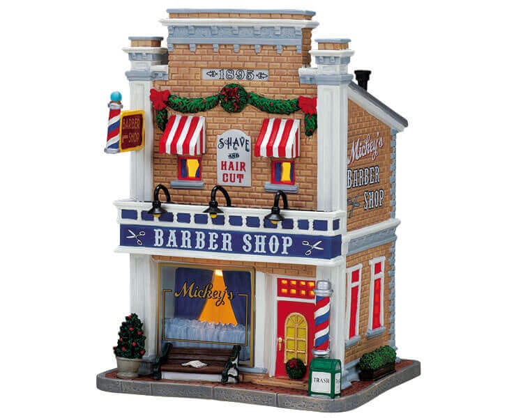 lemax-general-products-mickey-s-barber-shop-salon-de-coiffure-maison-illumin-e image 1