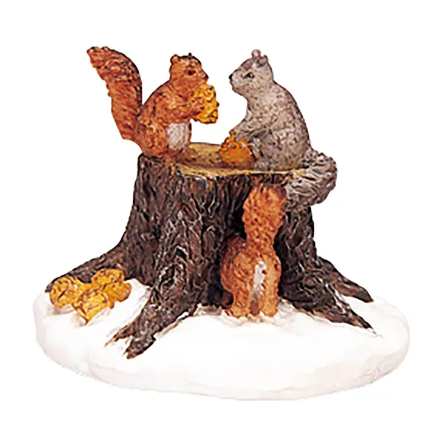 lemax-chipmunks-figurine-miniature-cureuils-sur-souche image 1