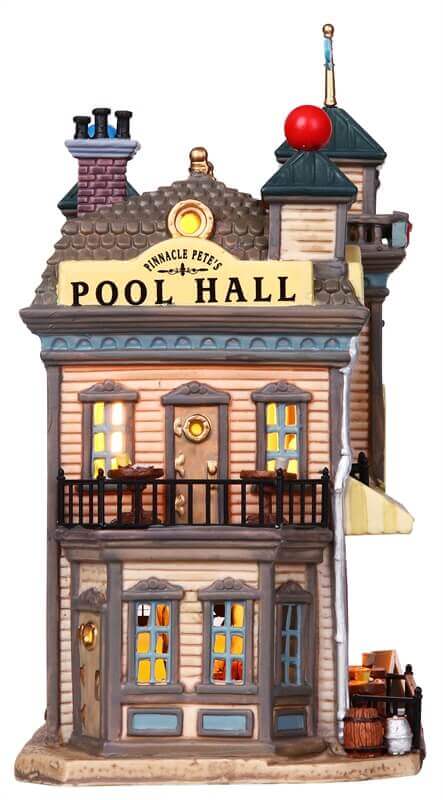 lemax-pinnacle-pete-s-pool-hall-miniature-de-collection-lumineuse image 3