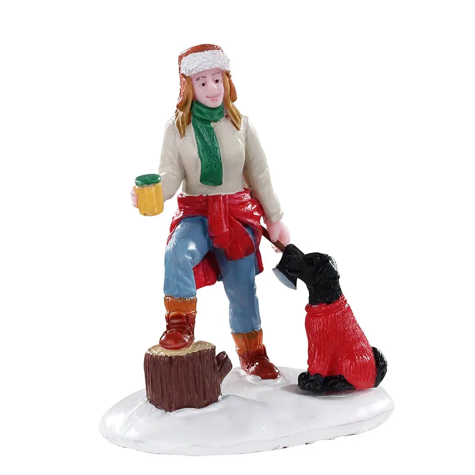 lemax-lumberjill-sonia-figurine-miniature-vail-village image 1