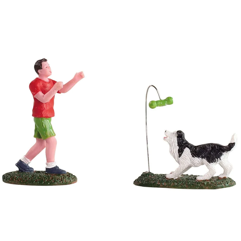 lemax-game-of-fetch-figurine-chien-et-jeu-de-balle-miniature image 1