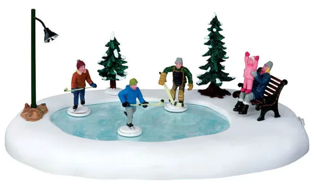 lemax-holiday-hockey-set-of-8-set-8-figurines-hockey-miniature image 1