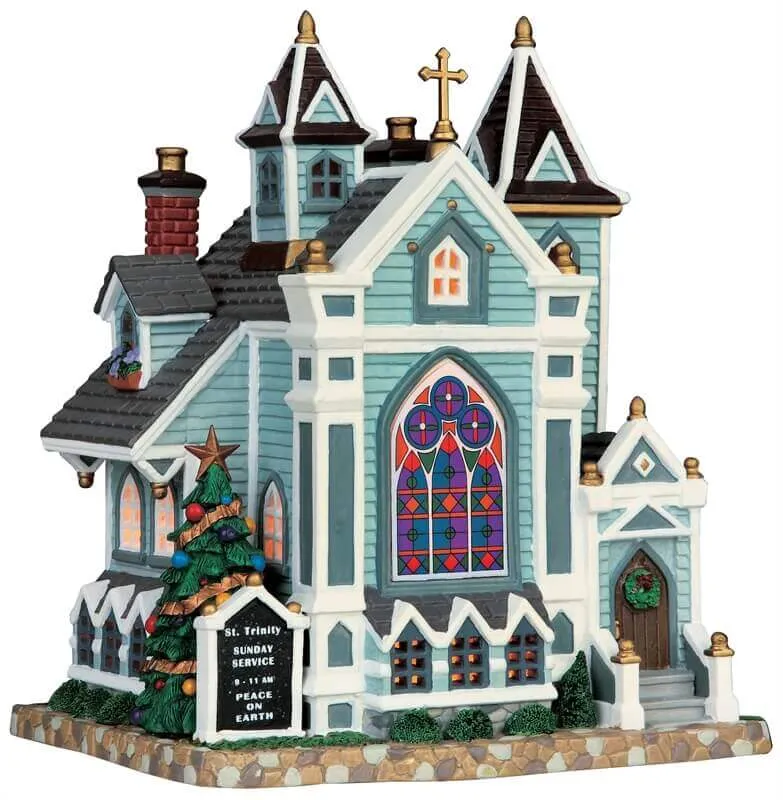 lemax-st-trinity-church-glise-illumin-e-village-de-no-l image 1