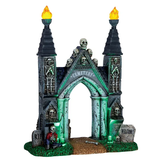 lemax-cemetery-gate-portail-de-cimeti-re-spooky-town image 1