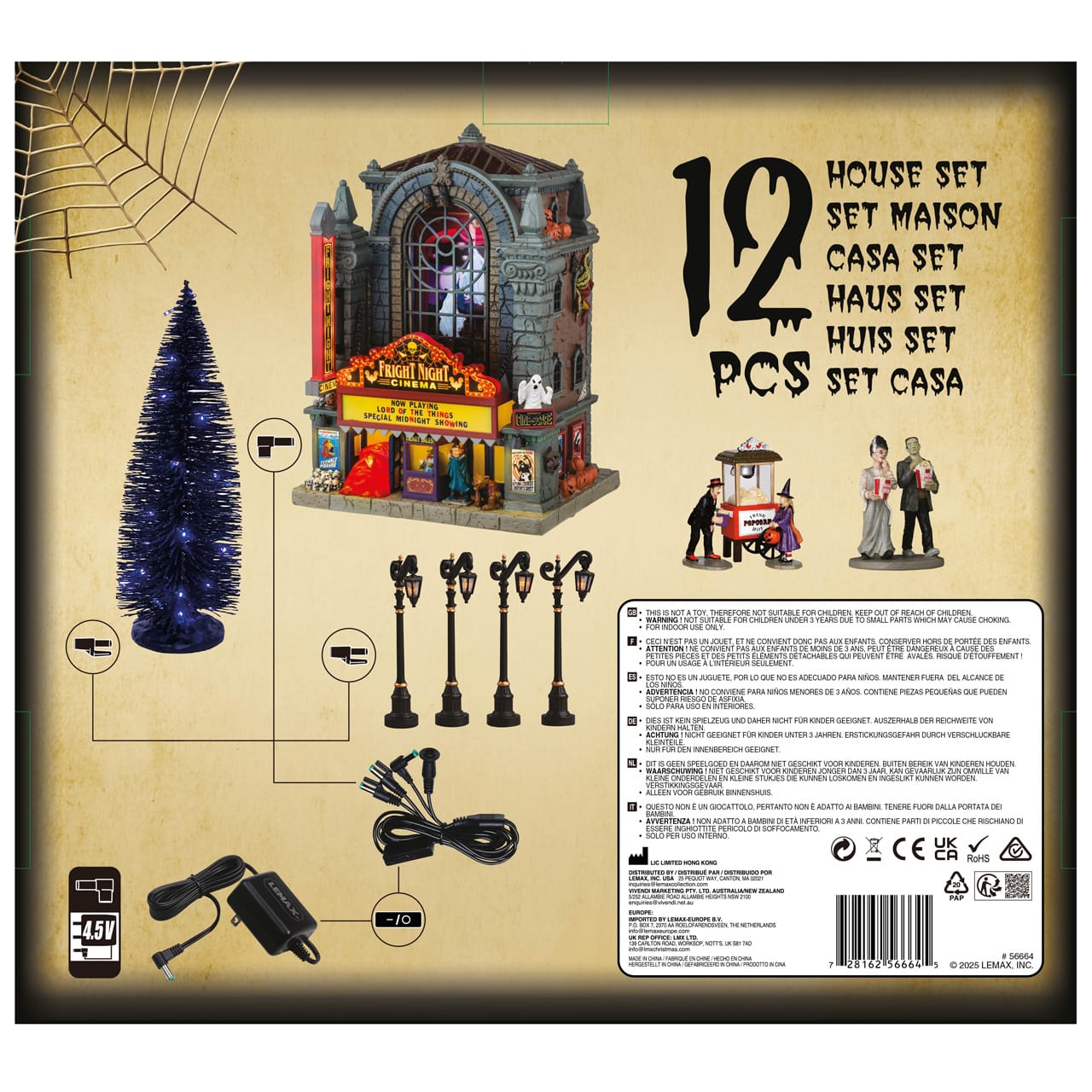 lemax-fright-night-cinema-set-cin-ma-d-horreur-spooky-town image 3