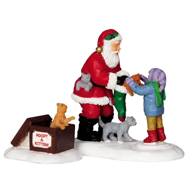 lemax-santa-and-kittens-set-of-2-p-re-no-l-et-chatons-figurines-miniatures image 1