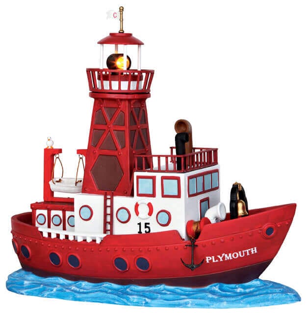 lemax-lightship-bateau-phare-miniature-balise-rotative image 1