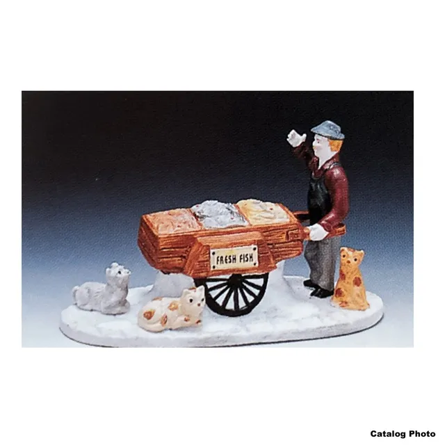 lemax-fish-vendor-figurine-marchand-de-poisson-village image 1