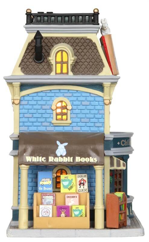 lemax-white-rabbit-book-store-librairie-miniature-village image 2