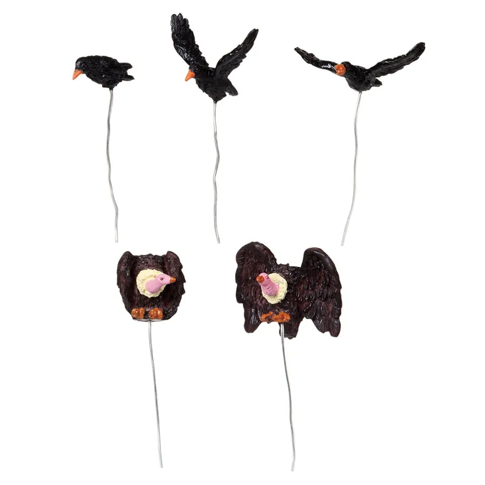 lemax-assorted-birds-set-de-5-oiseaux-miniatures-spooky-town image 1