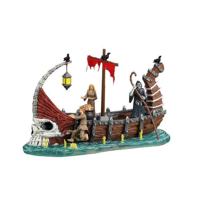 lemax-ferry-on-river-styx-d-cor-bateau-hant-spooky-town image 1