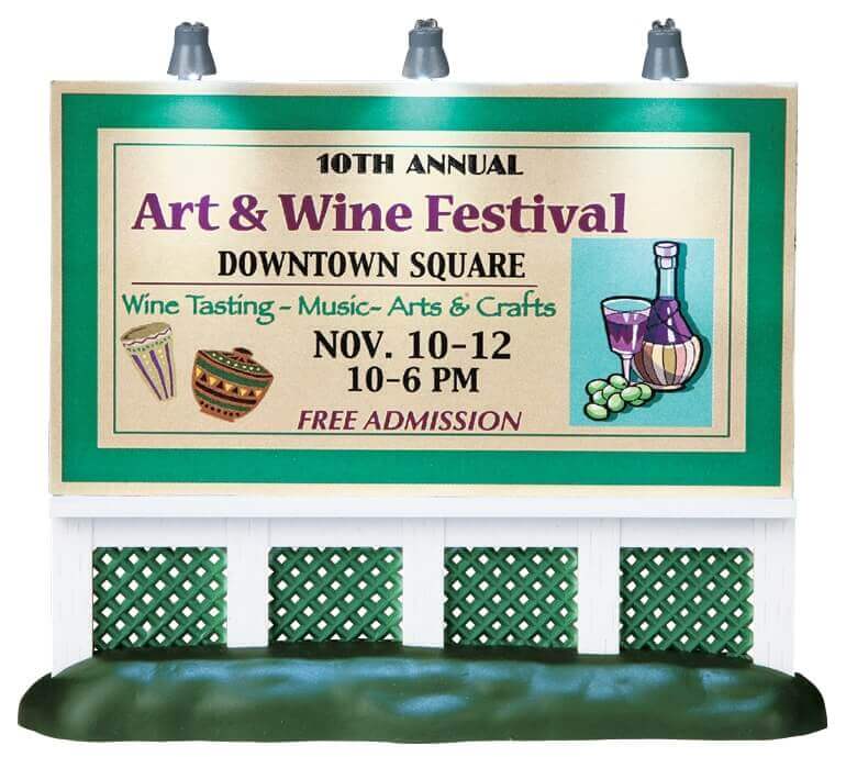 lemax-art-wine-festival-billboard-panneau-miniature-de-village image 1