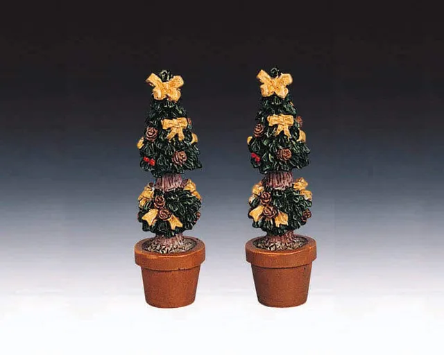 lemax-cone-shaped-topiaries-lot-topiaires-c-nes-miniatures image 1