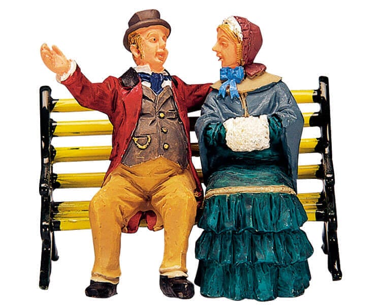 lemax-park-bench-chat-figurine-banc-public-miniature image 1