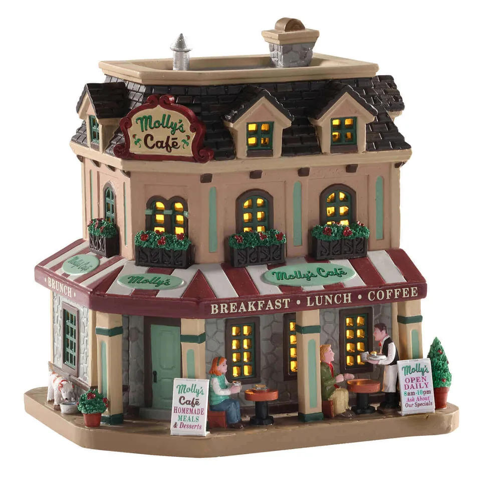 lemax-molly-s-corner-cafe-b-timent-miniature-village-caddington image 1