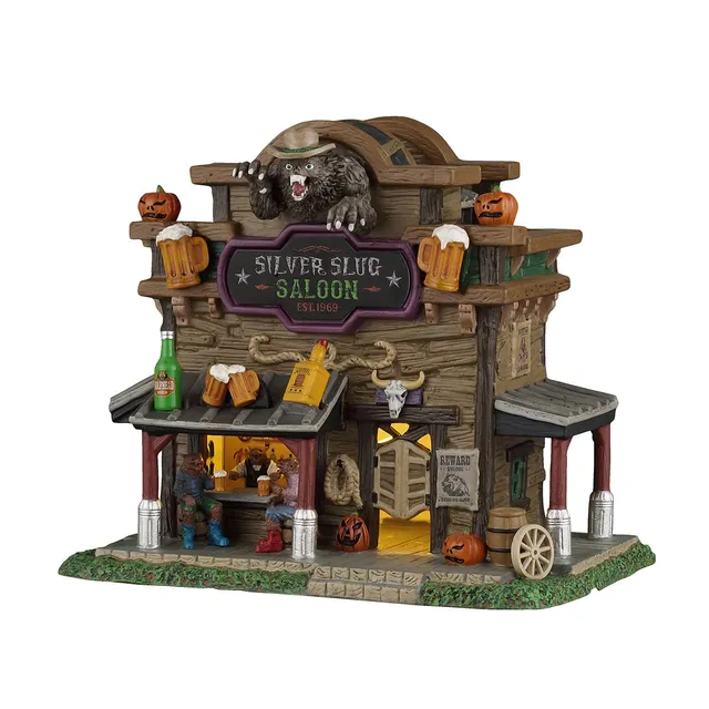 lemax-silver-slug-saloon-spooky-town-b-timent-lumineux-loups-garous image 1