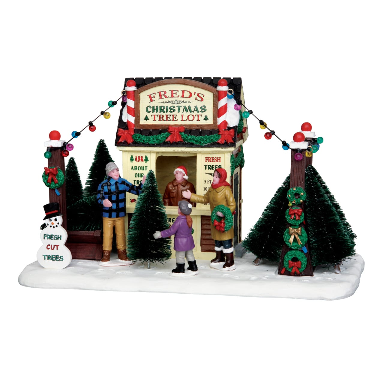 lemax-fred-s-christmas-tree-lot-stand-sapins-de-no-l-miniature image 1