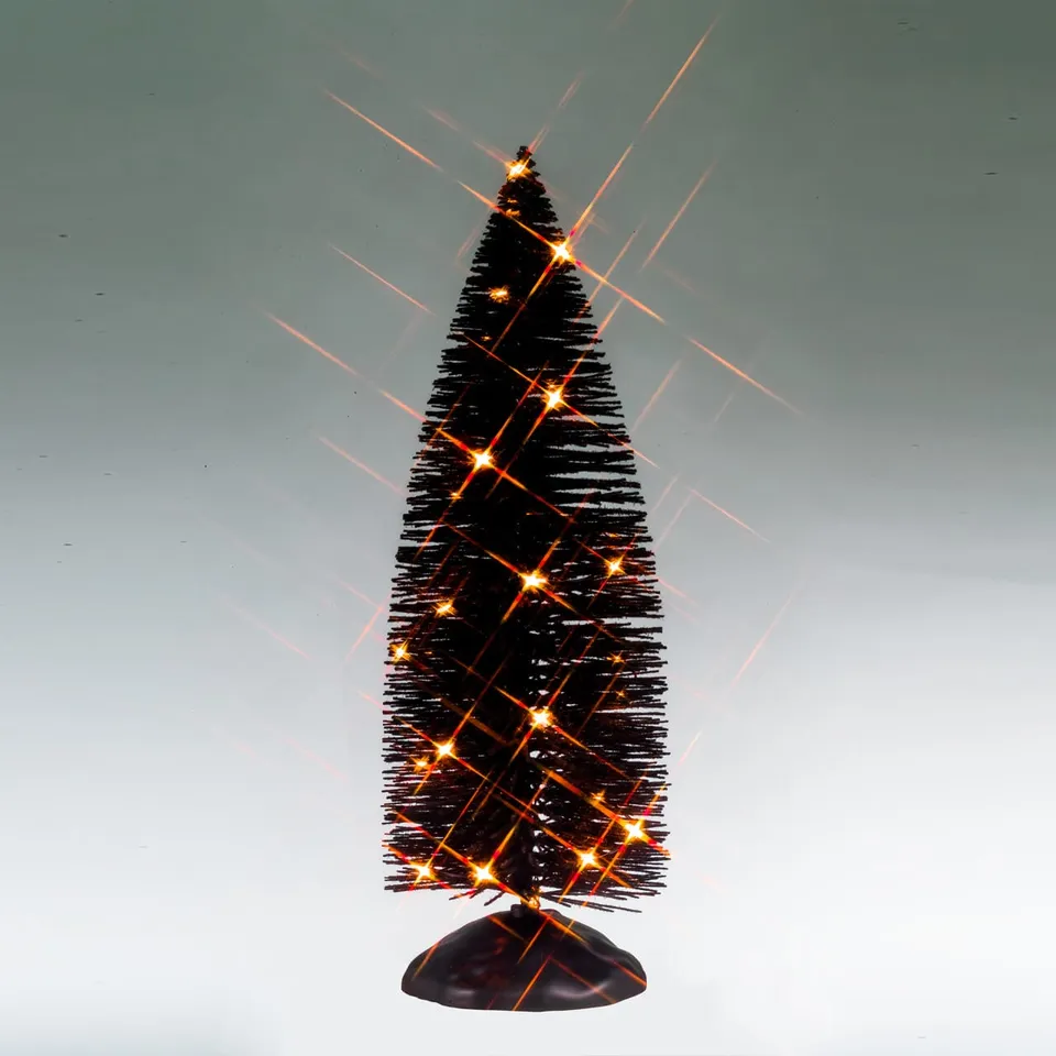 lemax-black-bristle-tree-orange-lights-arbre-noir-halloween-lumineux image 1
