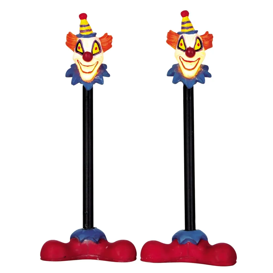 lemax-killer-clown-lamp-post-set-of-2-lot-de-2-lampadaires-spooky-town image 1