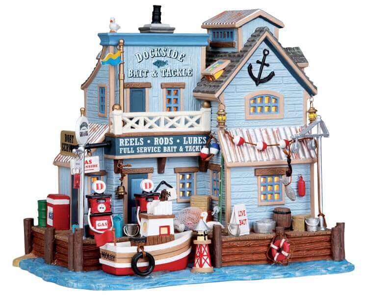 lemax-dockside-bait-tackle-b-timent-miniature-port-de-p-che image 1