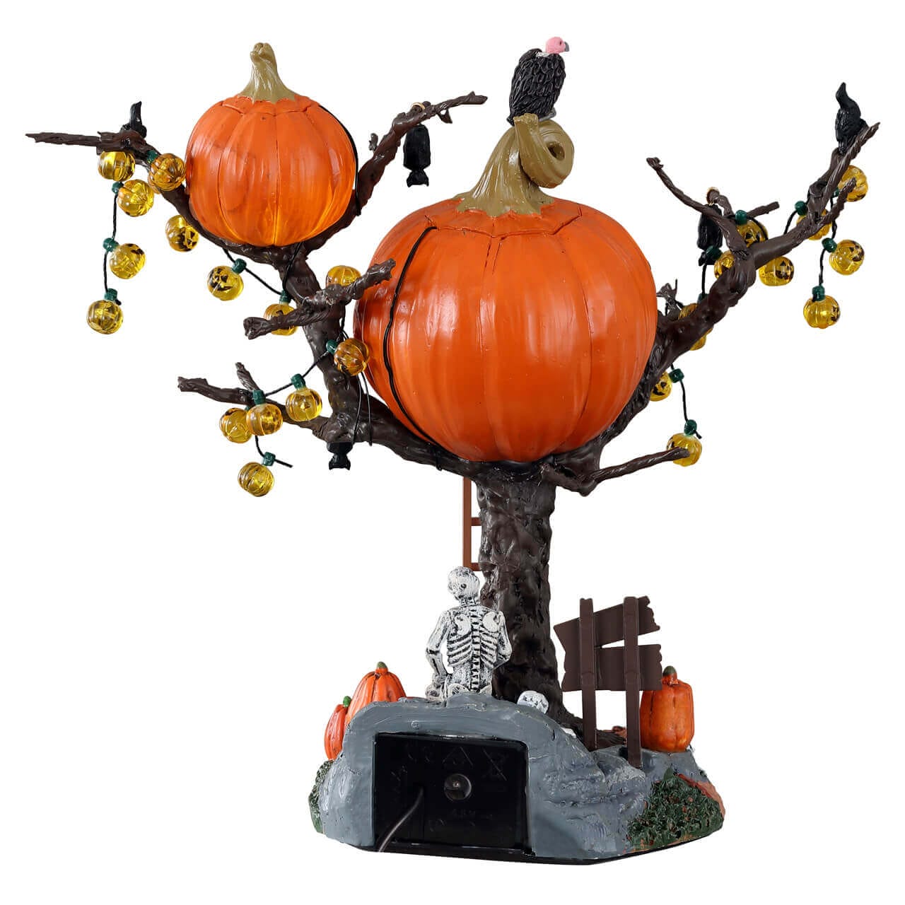 lemax-pumpkin-tree-house-miniature-cabane-citrouilles-halloween-spooky-town-lumi image 4
